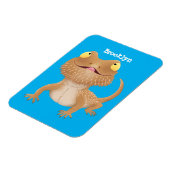 Cute happy bebaarzen dradenhagedis cartoon magneet (Linkerzijde)