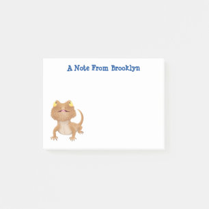Cute happy bebaarzen dradenhagedis cartoon post-it® notes