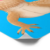 Cute happy bebaarzen dradenhagedis cartoon poster (Hoek)