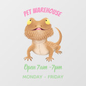 Cute happy bebaarzen dradenhagedis cartoon raamsticker (Vel)