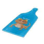 Cute happy bebaarzen dradenhagedis cartoon snijplank (Hoek)