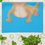 Cute happy bebaarzen dradenhagedis cartoon theedoek (Gevouwen)