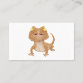 Cute happy bebaarzen dradenhagedis cartoon visitekaartje (Achterkant)
