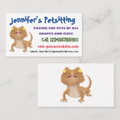 Cute happy bebaarzen dradenhagedis cartoon visitekaartje (Voorkant / Achterkant)