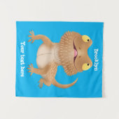 Cute happy bebaarzen dradenhagedis cartoon wandkleed (Voorkant (horizontaal))