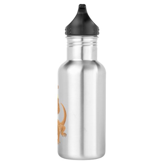 Cute happy bebaarzen dradenhagedis cartoon waterfles  (Rechts)