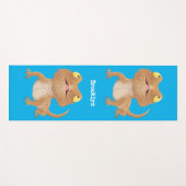 Cute happy bebaarzen dradenhagedis cartoon yogamat (Voorkant (horizontaal))