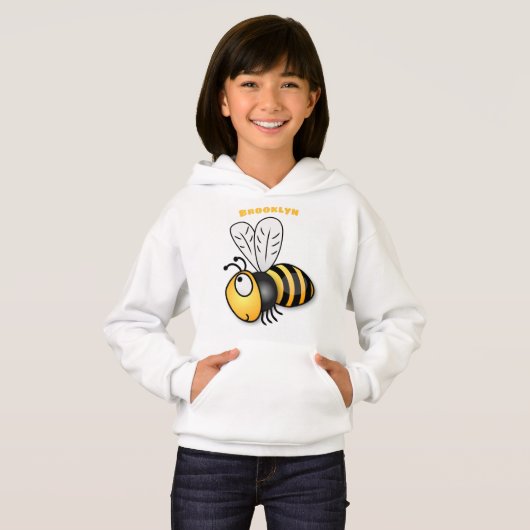 Cute happy bee cartoon illustratie (Voorkant volledig)