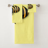Cute happy bee cartoon illustratie bad handdoek (Insitu)
