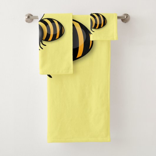 Cute happy bee cartoon illustratie bad handdoek (Insitu)