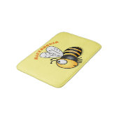 Cute happy bee cartoon illustratie badmat (Gekanteld)