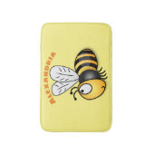 Cute happy bee cartoon illustratie badmat (Voorkant Verticaal)