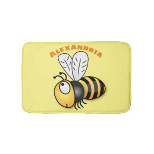 Cute happy bee cartoon illustratie badmat