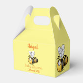 Cute happy bee cartoon illustratie bedankdoosjes (Achterkant)
