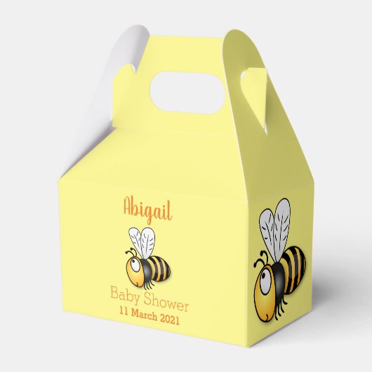 Cute happy bee cartoon illustratie bedankdoosjes (Voorkant Zijde)