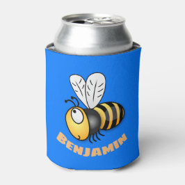 Cute happy bee cartoon illustratie blikjeskoeler