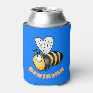 Cute happy bee cartoon illustratie blikjeskoeler
