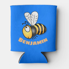 Cute happy bee cartoon illustratie blikjeskoeler