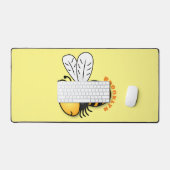 Cute happy bee cartoon illustratie bureaumat (Keyboard & Muis)