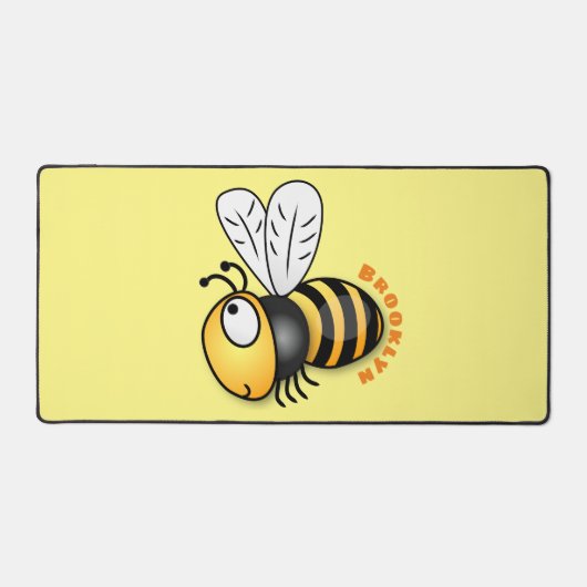 Cute happy bee cartoon illustratie bureaumat (Voorkant)