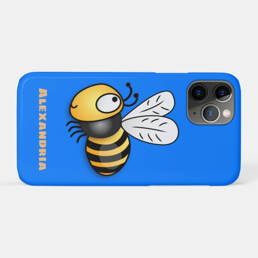 Cute happy bee cartoon illustratie Case-Mate iPhone case (Achterkant (horizontaal))