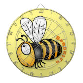 Cute happy bee cartoon illustratie dartbord (Voorkant)