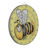 Cute happy bee cartoon illustratie dartbord (Voorkant Links)