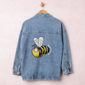 Cute happy bee cartoon illustratie denim jacket (Hangar)