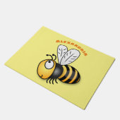 Cute happy bee cartoon illustratie deurmat (Schuin)