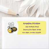 Cute happy bee cartoon illustratie etiket (Insitu)