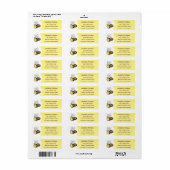 Cute happy bee cartoon illustratie etiket (Full Sheet)