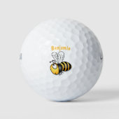 Cute happy bee cartoon illustratie golfballen (Voorkant)