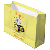 Cute happy bee cartoon illustratie groot cadeauzakje (Voorkant Gekanteld)
