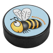 Cute happy bee cartoon illustratie hockey puck (3/4)