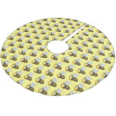 Cute happy bee cartoon illustratie kerstboom rok (Gekanteld)