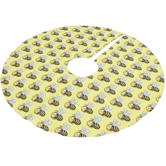 Cute happy bee cartoon illustratie kerstboom rok (Gekanteld)