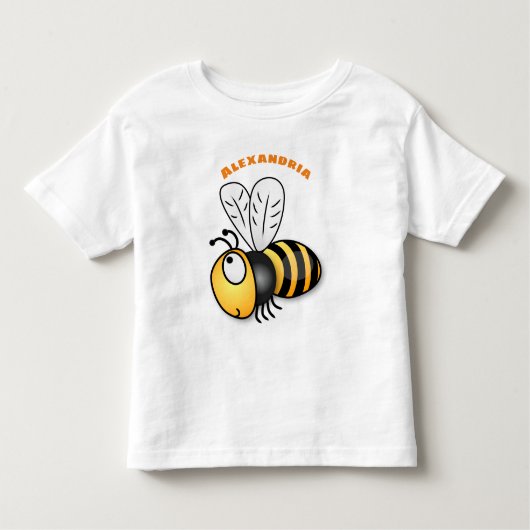 Cute happy bee cartoon illustratie kinder shirts (Voorkant)