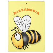Cute happy bee cartoon illustratie klembord (Achterkant)