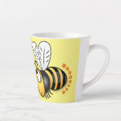 Cute happy bee cartoon illustratie latte mok (Rechts)