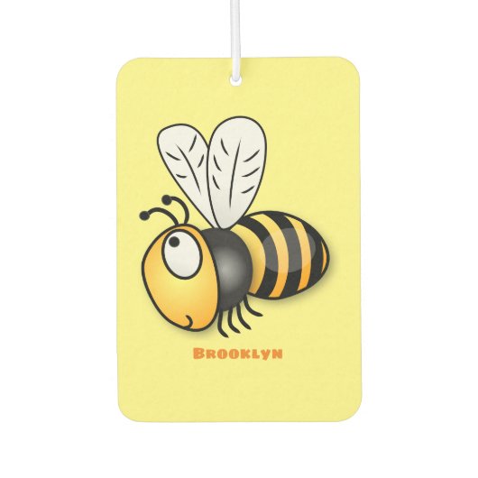 Cute happy bee cartoon illustratie luchtverfrisser (Voorkant)