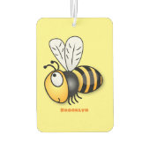 Cute happy bee cartoon illustratie luchtverfrisser (Achterkant)