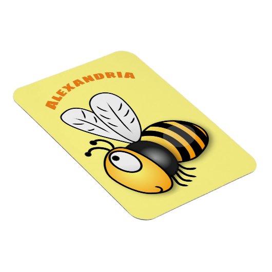 Cute happy bee cartoon illustratie magneet (Rechterzijde)