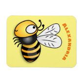 Cute happy bee cartoon illustratie magneet (Horizontaal)
