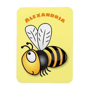 Cute happy bee cartoon illustratie magneet