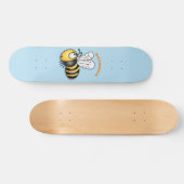 Cute happy bee cartoon illustratie persoonlijk skateboard (Horizontaal)