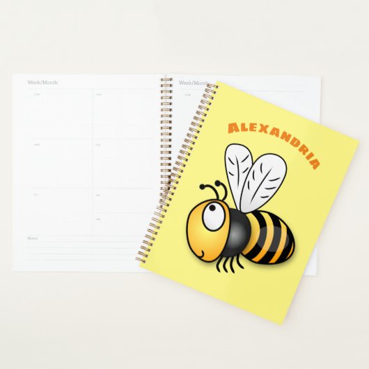 Cute happy bee cartoon illustratie planner (Display)