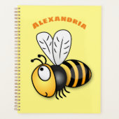 Cute happy bee cartoon illustratie planner (Voorkant)