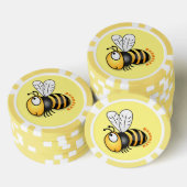 Cute happy bee cartoon illustratie poker chips (Opstapeling)