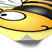 Cute happy bee cartoon illustratie poster (Hoek)