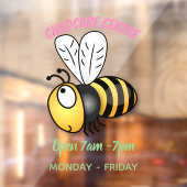 Cute happy bee cartoon illustratie raamsticker (Vel 2)